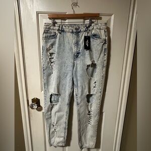 Refuge High Rise Light Blue Distressed Jeans